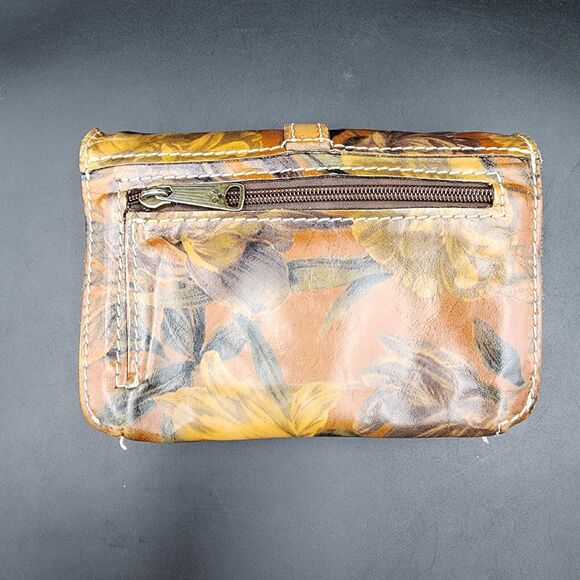 Patricia Nash Italian Leather Clutch Purse Bag Floral 7.5x5x2